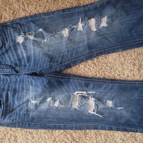 Distressed Blue Denim Jeans - Picture 1 of 7